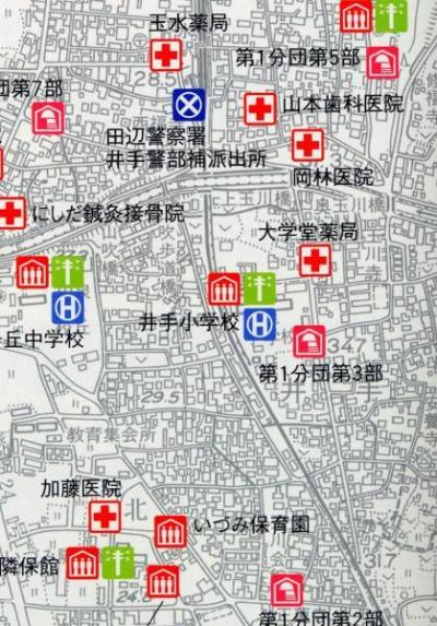 井手小学校周辺の詳しい地図