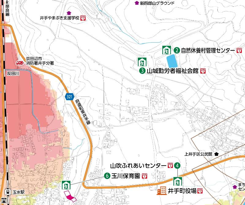 自然休養村管理センター、山城勤労者福祉会館周辺の詳しい地図