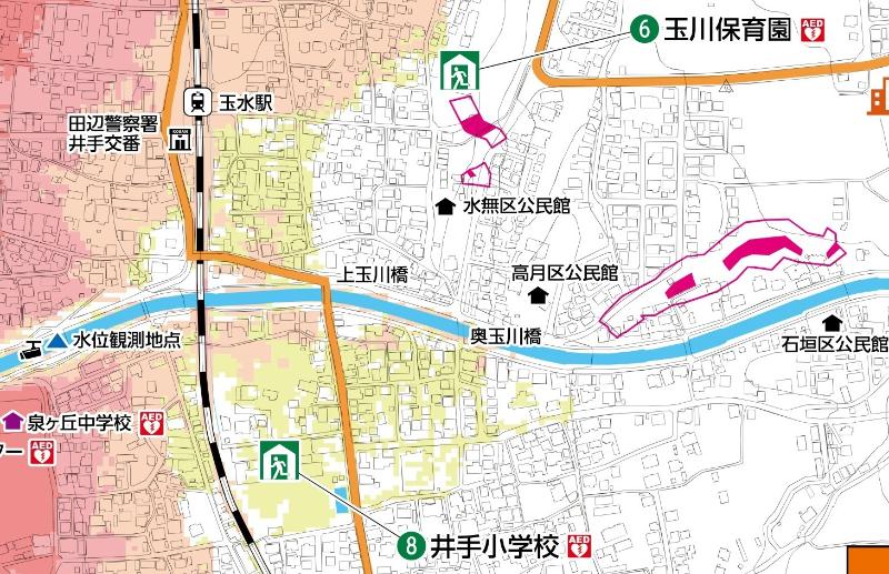 玉川保育園周辺の詳しい地図