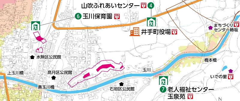 山吹ふれあいセンター周辺の詳しい地図