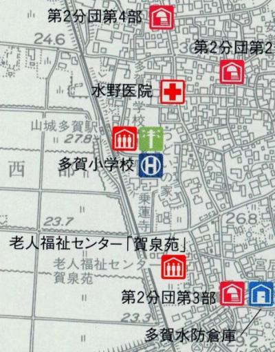 多賀小学校周辺の詳し​い地図